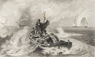 Bitva u jezera Erie (litho) od John Ward Dunsmore