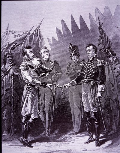 Hull se vzdává Detroitu (litho) od John Ward Dunsmore