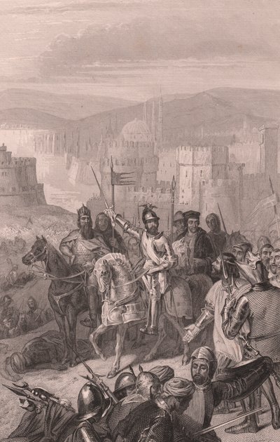 Maršál de Boucicault nutí sultána Bayezida zastavit obléhání Konstantinopole od John Ward Dunsmore