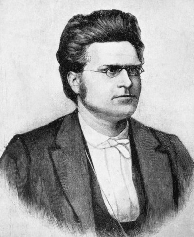Portrét Bjornstjerne Martinius Bjornson (1832-1910), norský spisovatel, básník a dramatik, dřevoryt po fotografii od Budtze Muellera a spol. od John Ward Dunsmore