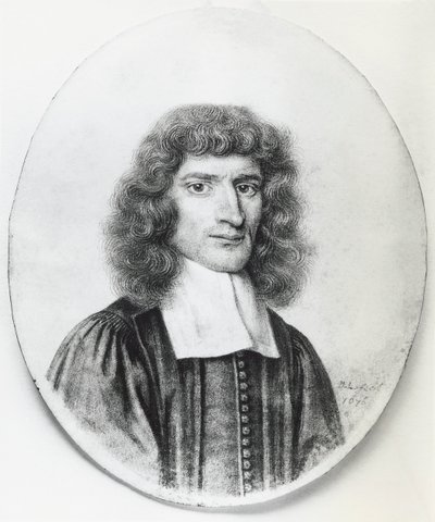 Portrét Isaaca Barrowa (1630-1677), anglický křesťanský teolog a matematik, rytina od John Ward Dunsmore