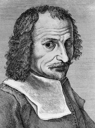 Portrét Lorenza Lippiho (1606-1665), italského malíře, básníka a spisovatele, rytina z básně Malmantile racquistato, vydané nakladatelstvím Stamperia Stefano Orlandini od John Ward Dunsmore