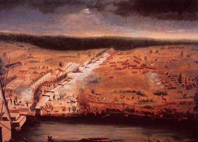 Bitva o New Orleans (barevné lito) od John Ward Dunsmore