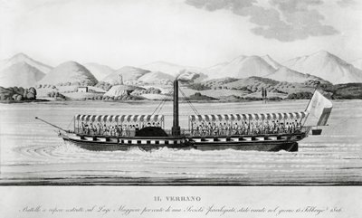 Verbano, první parník uvedený do provozu na Lago Maggiore od John Ward Dunsmore