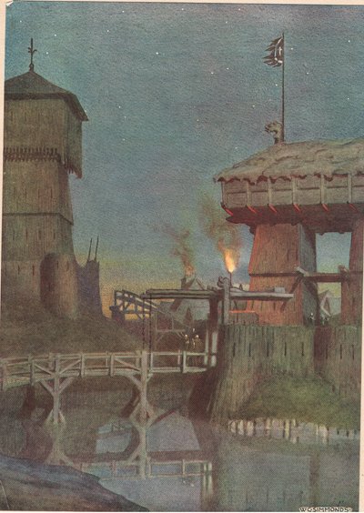 Elsinore, z knihy "Hamlet" od Williama Shakespeara, vydání vydané nakladatelstvím Hodder und Stoughton v roce 1915. od W. G. Simmonds