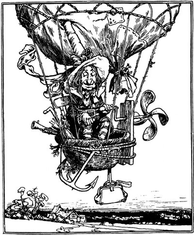 Ilustrace z dětské knihy Dobrodružství strýčka Lubina, 1902. od William Heath Robinson