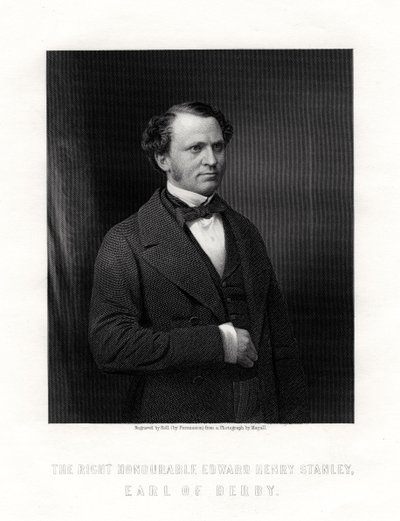 Edward Henry Stanley, 15. hrabě z Derby, britský státník, polovina konce 19. století. od W. Holl