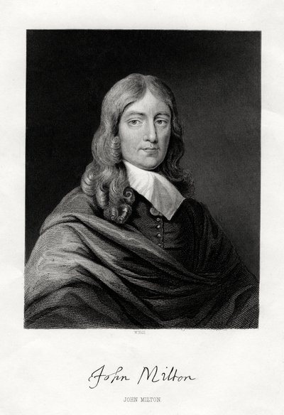 John Milton , anglický básník, 19. století od W. Holl