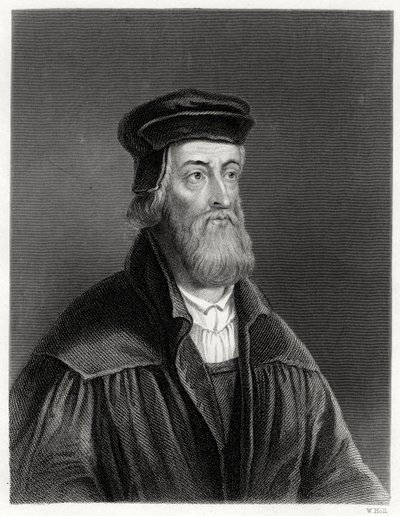 John Wycliffe, anglický teolog, 19. století od W. Holl