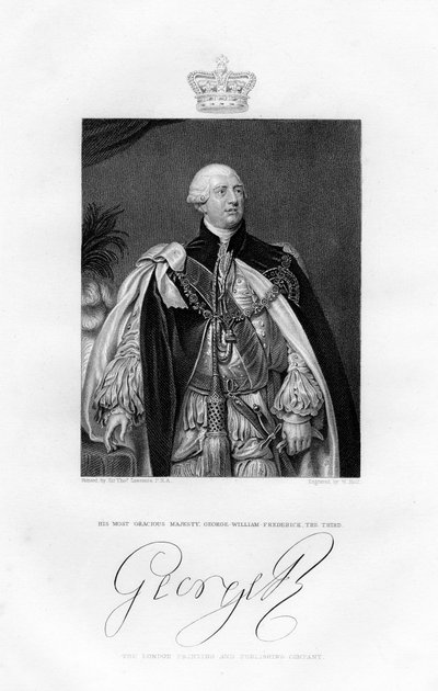 Král Velké Británie Jiří III., 19. století. od W. Holl