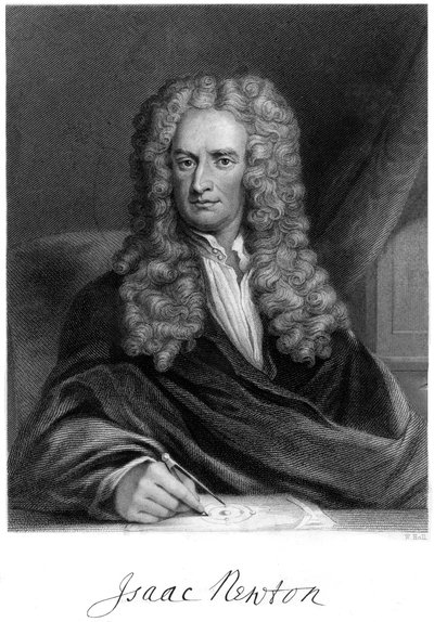 Sir Isaac Newton , anglický matematik, astronom a fyzik, 19. století. od W. Holl