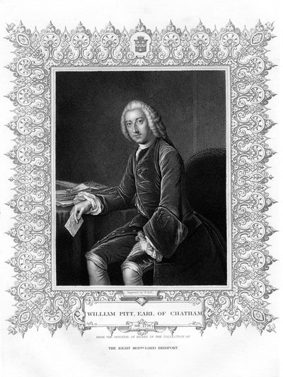 William Pitt, 1. hrabě z Chathamu, britský whigský státník, 19. století. od W. Holl