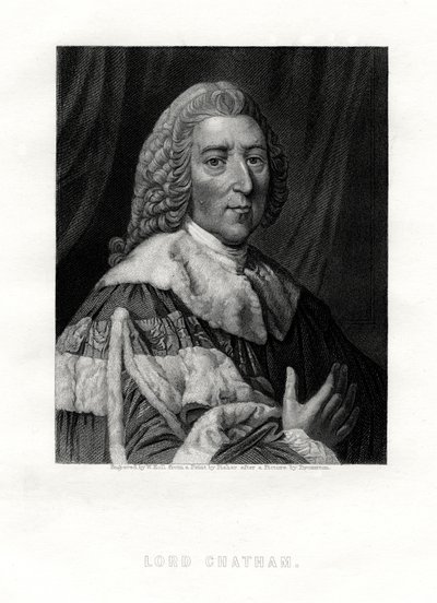 William Pitt, 1. hrabě z Chathamu, britský whigský státník, 19. století. od W. Holl