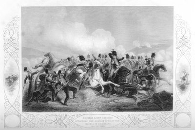 Lehká jízda útočící na ruská děla u Balaclavy během krymské války, 1854-1857. od W. Hulland