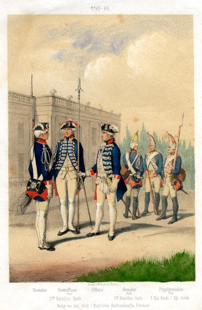 Německé vojenské uniformy, 1740-1786 19. století. od W Korn