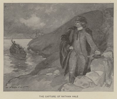 Zajetí Nathana Halea (litho) od W. P. Snyder