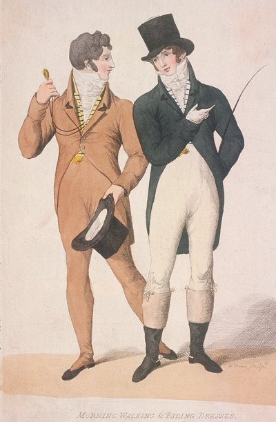 Ranní vycházkové a jezdecké šaty, c1810 od W Read