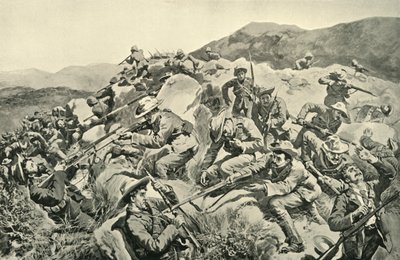 „S generálem Frenchem: Novozélanďané zachraňují hlídku Yorkshire Regiment“, 1900. od W Small