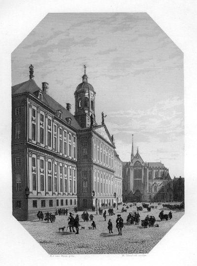 Radnice v Amsterdamu, Nizozemsko, c1870 od W. Steelink