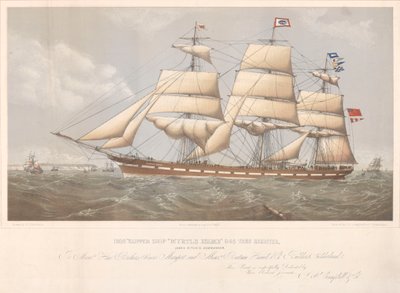Železná kliprová loď "Myrtle Holme" (1875). James Ritchie, velitel. od W. T. Baldwin