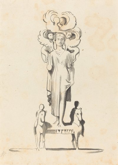 Bronzová postava Minervy, nalezená v Barrowof Achilles od W. Walton after John Flaxman