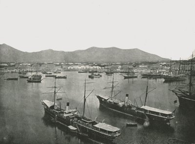 Celkový pohled na přístav, Palermo, Sicílie, Itálie, 1895. od W and S Ltd