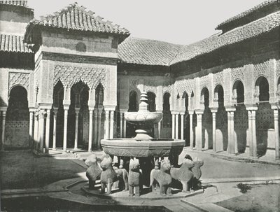 Dvůr lvů, Alhambra, Granada, Španělsko, 1895. od W and S Ltd