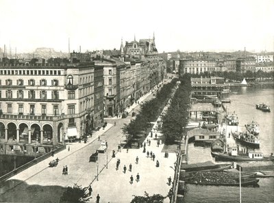 Jungfernstieg, Hamburk, Německo, 1895. od W and S Ltd