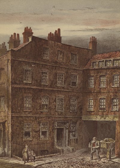 Dům doktora Johnsona, Gough Square, Fleet Street (chromolitho) od Waldo Sargeant