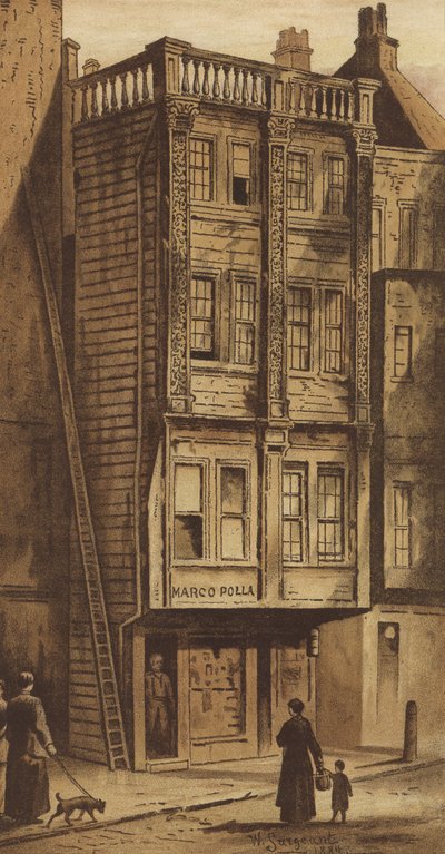 Starý dům, Aldgate (chromolitho) od Waldo Sargeant