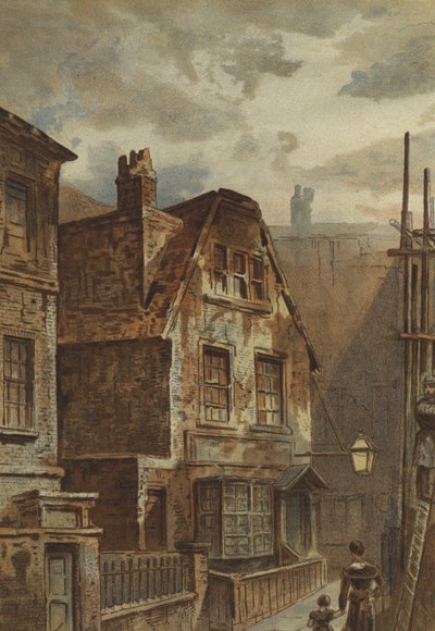 Starý dům za Ludgate (chromolitho) od Waldo Sargeant