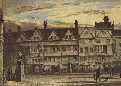 Staré domy, Holborn Bars (chromolitho) od Waldo Sargeant
