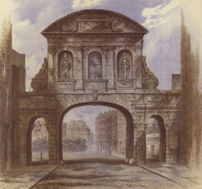 Temple Bar, Fleet Street (chromolitho) od Waldo Sargeant