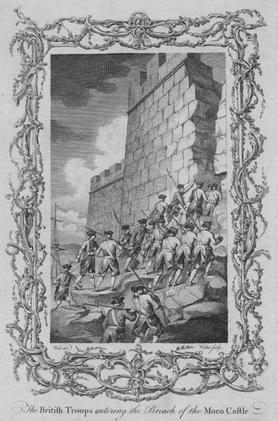 Britské jednotky vstupují do Breach of the Moro Castle, c1770. od Walker
