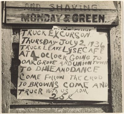 Výletní značka od Walker Evans
