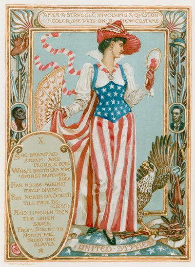 Po boji, který se týkal otázky barvy (barevná litografie). od Walter (after) Crane