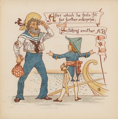 Ilustrace pro Pothooks and Perseverance od Waltera Cranea (barevná litografie) od Walter (after) Crane