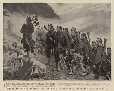 Oslava jubilea na Ben Nevis, dobrovolníci vystupují na horu od Walter Charles Horsley