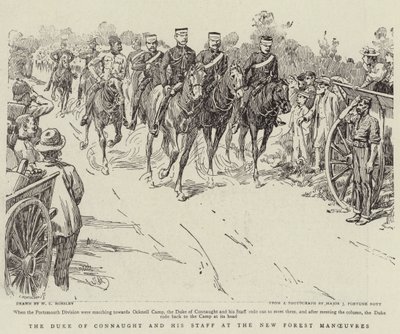 Vévoda z Connaughtu a jeho štáb na manévrech New Forest od Walter Charles Horsley