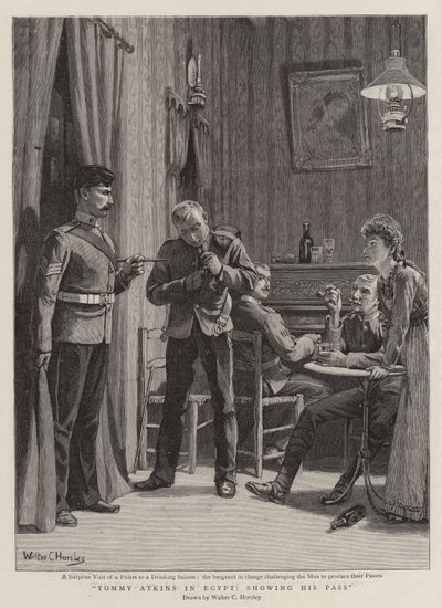 Tommy Atkins v Egyptě, ukazuje svůj průkaz od Walter Charles Horsley