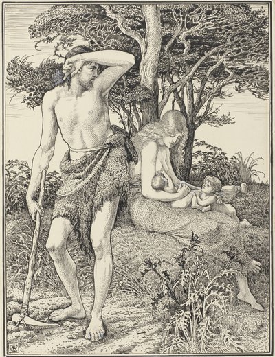 Adam a Eva od Walter Crane (signed by artist)