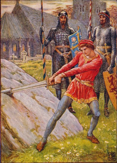 Arthur tasí meč z kamene, 1911. od Walter Crane