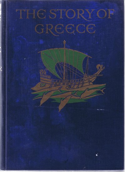Design přední desky, ilustrace z Příběhu Řecka, 30. léta 20. století od Walter Crane