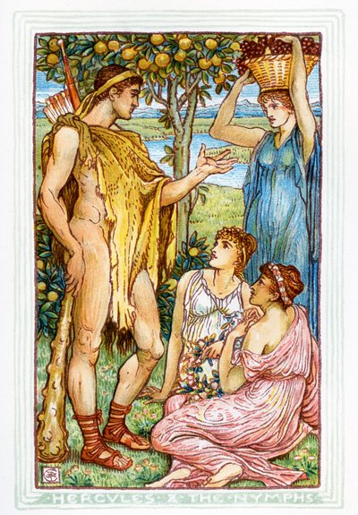 Herkules a nymfy od Walter Crane