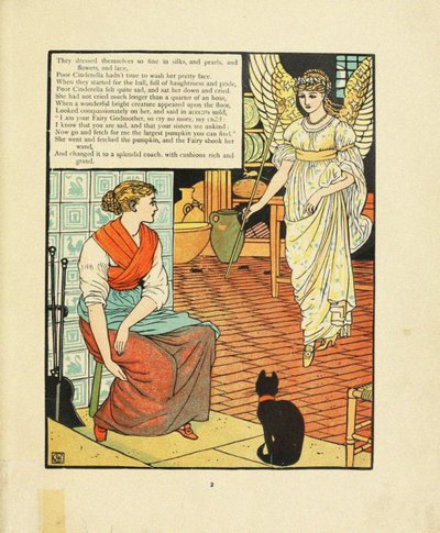 Ilustrace pro pohádku Popelka od Walter Crane