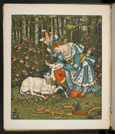 Ilustrace k příběhu, Hind in the wood. od Walter Crane