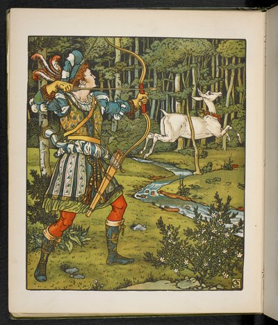 Ilustrace k příběhu, Hind in the wood. od Walter Crane