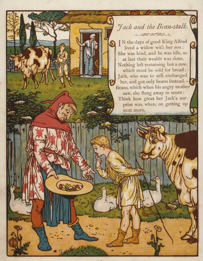 Jack a stonek fazole (barva litho) od Walter Crane