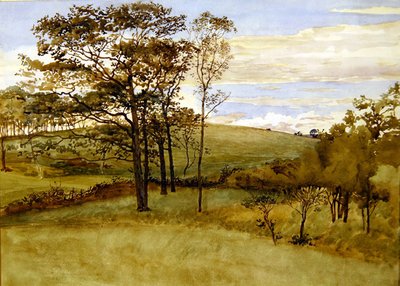 Krajina pozdního léta (akvarel na papíře) od Walter Crane
