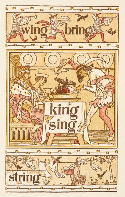Rýmovaná slova končící na písmeno G. Kosi v koláči. Mycí linka. Zlatý základ. od Walter Crane